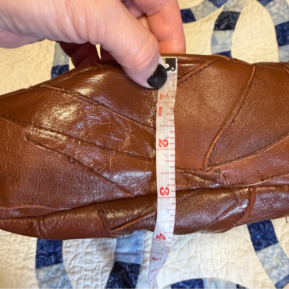 Patchwork brown leather purse medium shoulder bag… - image 8